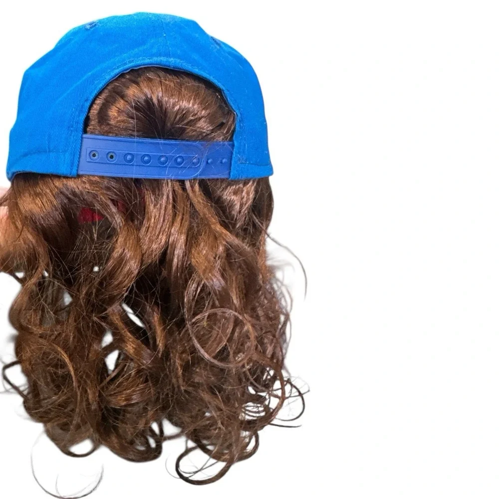 USA Mullet Hat Brown‎ Wig Merica Redneck 4th of July All American Costume